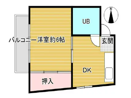 クラシス王子公園(1DK/3階)の間取り写真