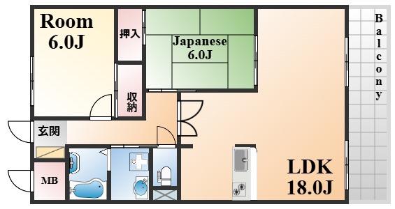 プラザインペリアル(2LDK/2階)の間取り写真