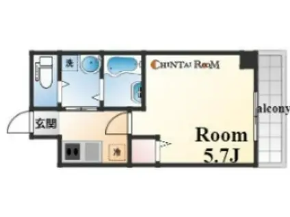 レガーロ雲井(1K/4階)の間取り写真