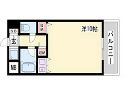 コーラルウェイ2(1K/4階)の間取り写真