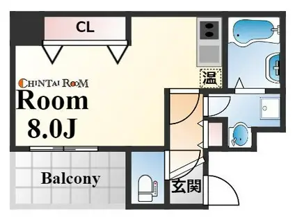 アスヴェル神戸元町2(1K/14階)の間取り写真