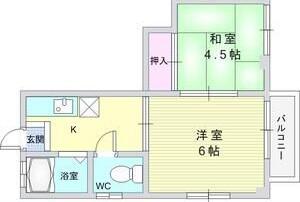 金丸マンション(2K/2階)の間取り写真