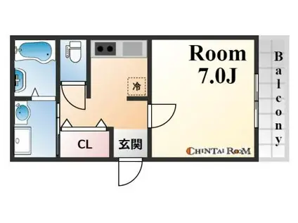 カサ六甲台町(1K/3階)の間取り写真