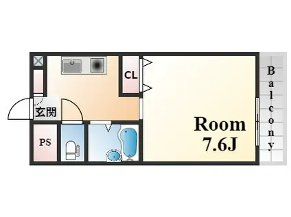 リーベン美幸(1K/4階)の間取り写真