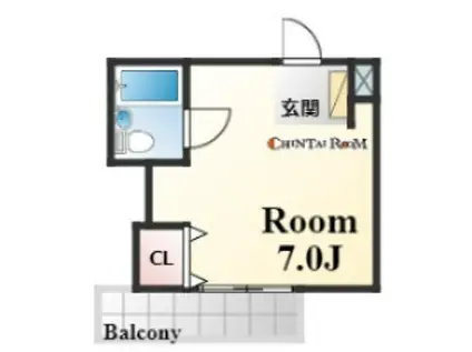 塚本ハイツ(ワンルーム/3階)の間取り写真