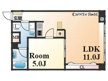 RICイーストコート2番街(1LDK/10階)の間取り写真