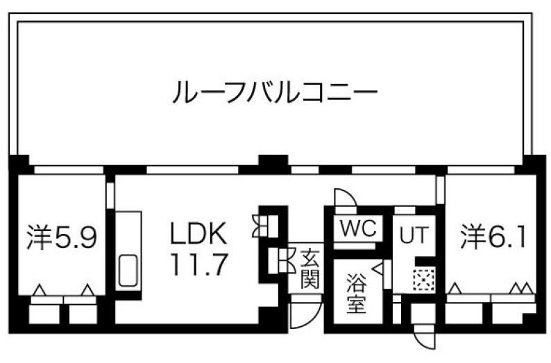 KDXレジデンス甲南山手(2LDK/6階)の間取り写真