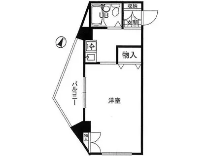 ハイツ永手(ワンルーム/4階)の間取り写真