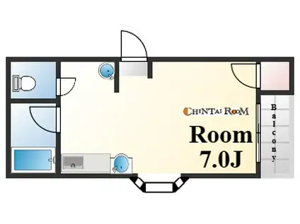 フレックス北野(ワンルーム/2階)の間取り写真