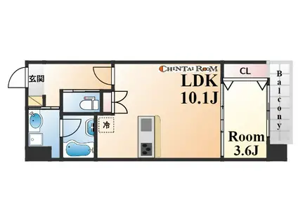 STELLA LUCE 北野坂(1LDK/7階)の間取り写真