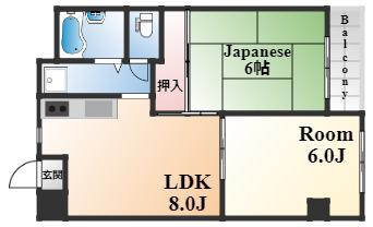 コモドカーサ魚崎(2LDK/5階)の間取り写真