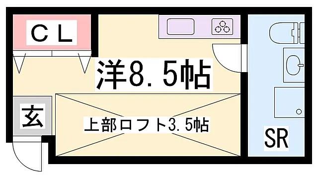 BRAVO東川崎6128(ワンルーム/1階)の間取り写真