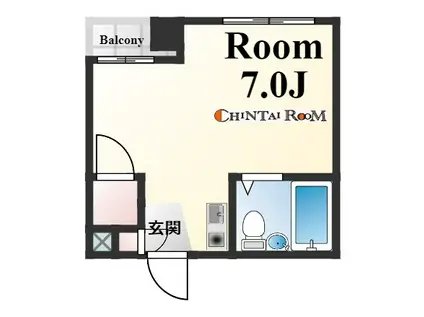 ロイヤルイン二宮(ワンルーム/8階)の間取り写真