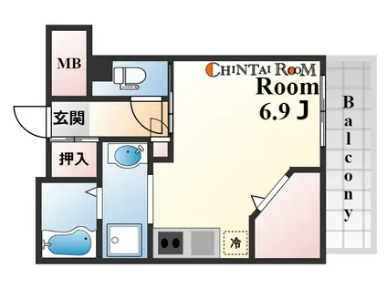 ERコート王子公園(ワンルーム/2階)の間取り写真