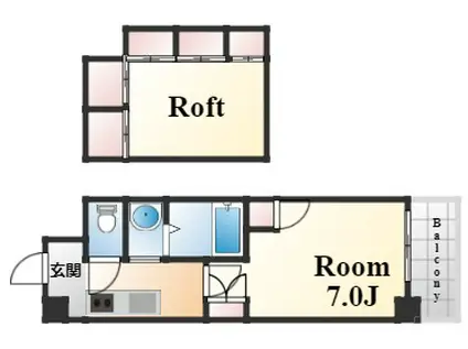 エスペランサSEKIGANE六甲道(1K/3階)の間取り写真