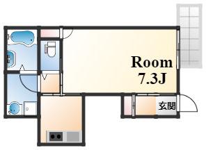 グランメール原田通(1K/3階)の間取り写真