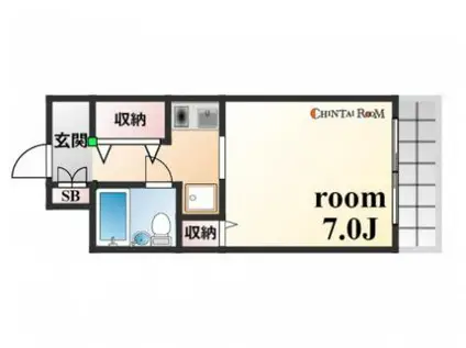 メゾン・ド六甲パート1(1K/5階)の間取り写真