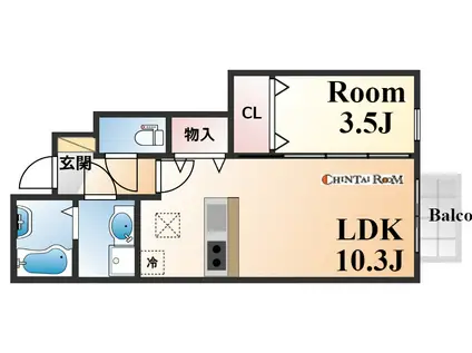 オーパス(1LDK/1階)の間取り写真