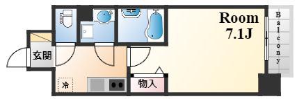 ファーストフィオーレ三宮イースト(1K/8階)の間取り写真