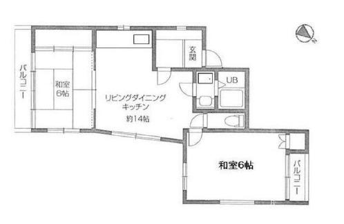 アイビスコート(2LDK/2階)の間取り写真