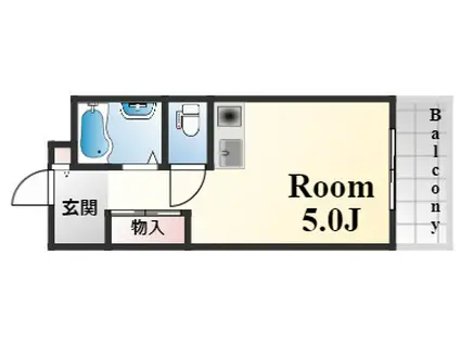 モンシャンブル本山(1K/2階)の間取り写真