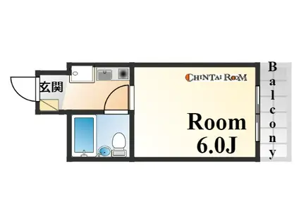 フリックコート三宮フロント(1K/2階)の間取り写真