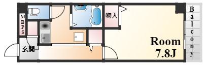 北青木4丁目マンション(1K/3階)の間取り写真
