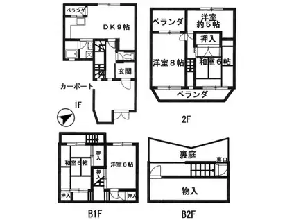 六甲台テラスハウス(5DK)の間取り写真