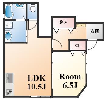 Kヴィスタ(1LDK/1階)の間取り写真