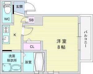 THE CITY 神戸山手(1K/3階)の間取り写真