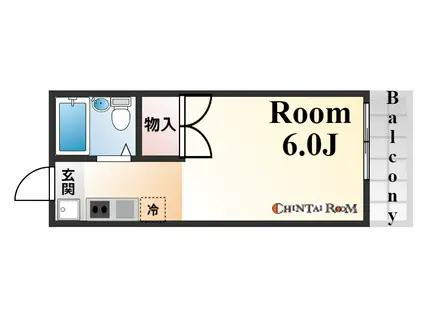 ハイツ石屋川(1K/2階)の間取り写真