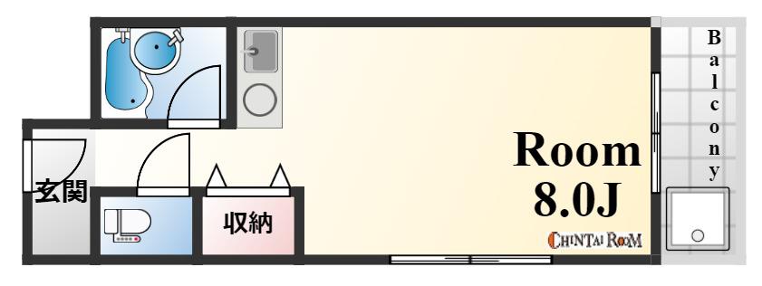 ドウェル本山(1K/4階)の間取り写真