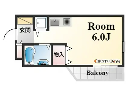 ロイヤルメゾン魚崎Ⅱ(1K/3階)の間取り写真