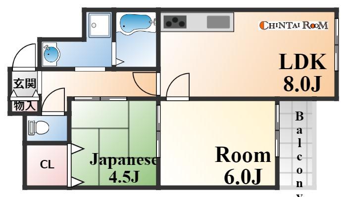 東灘パークランド中町(2LDK/1階)の間取り写真