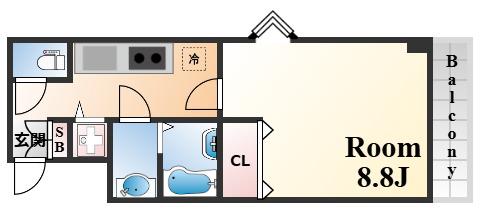 STAGEONE(1K/2階)の間取り写真