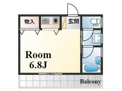 リヴェール北野坂(ワンルーム/6階)の間取り写真