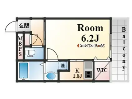 ウォームスヴィル神戸元町JP(1K/5階)の間取り写真