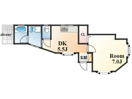 橋本ハイツ(1DK/1階)の間取り写真