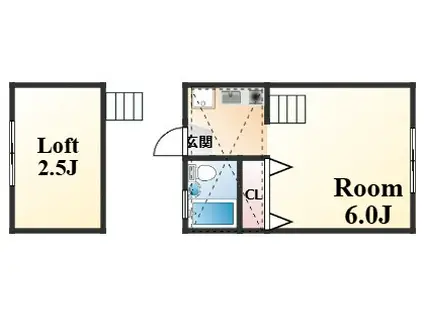 シティーホームズ六甲(1SK/1階)の間取り写真