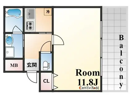 KAISEI新神戸(1K/2階)の間取り写真