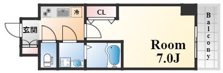 エスリード神戸元町ヒルズ(1K/10階)の間取り写真