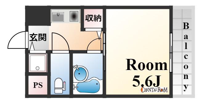 パインテール御影(1K/2階)の間取り写真