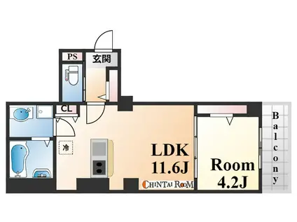 メゾンブランシュ(1LDK/2階)の間取り写真