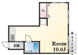 泉マンション(1K/3階)の間取り写真