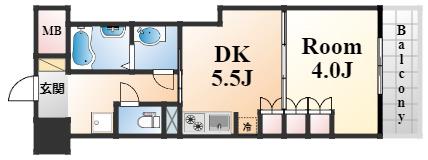 神戸元町NOAH(1DK/2階)の間取り写真