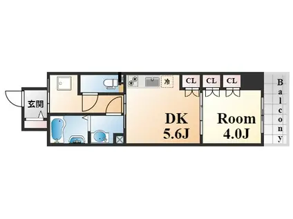 神戸元町NOAH(1DK/7階)の間取り写真