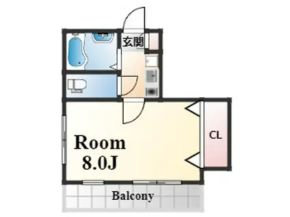 メゾンドソレイユ(1K/5階)の間取り写真