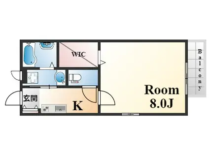 CASA楠丘(1K/1階)の間取り写真