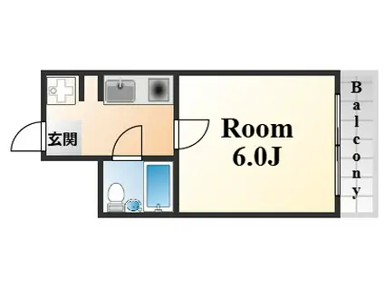 フルール岡本(1K/4階)の間取り写真