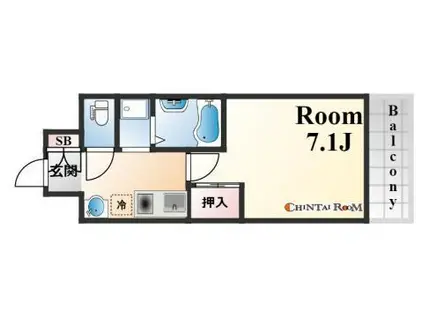セファミ御影(1K/2階)の間取り写真